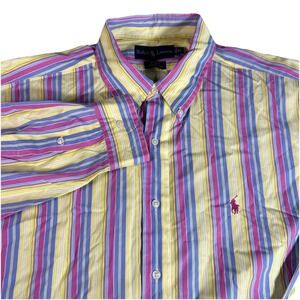 Ralph Lauren Blake Men's XL Colorful Striped Long Sleeve Button Down‎ Shirt Pony
